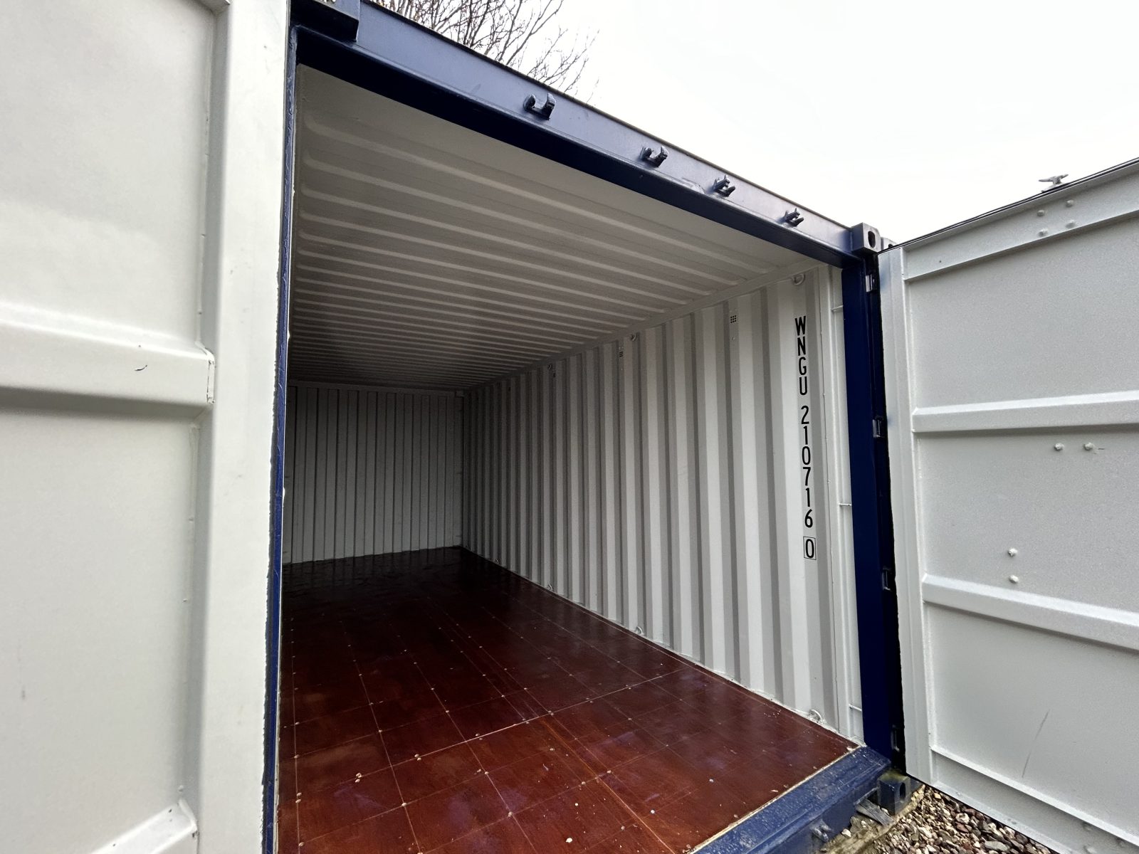 a well maintained interior of a self storage container unit