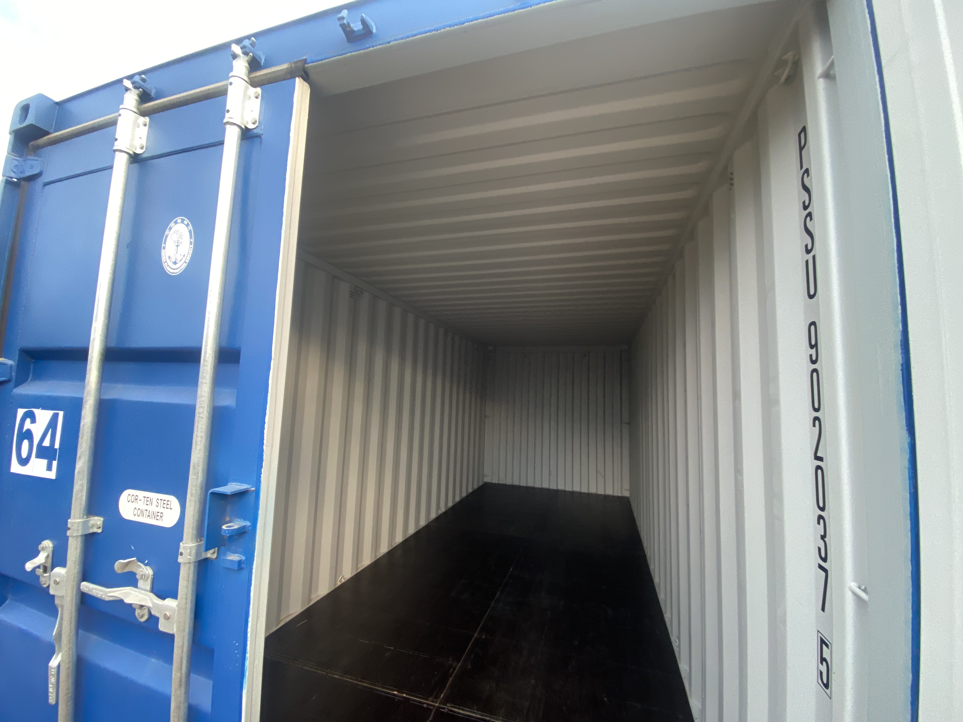 interior of a shipping container